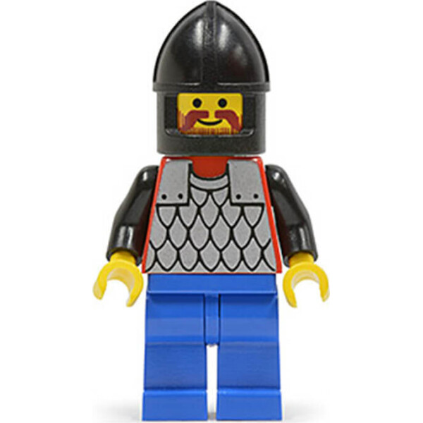 

LEGO Castle Scale Mail - Red with Black Arms, Blue Legs, Black Chin-Guard (cas152)