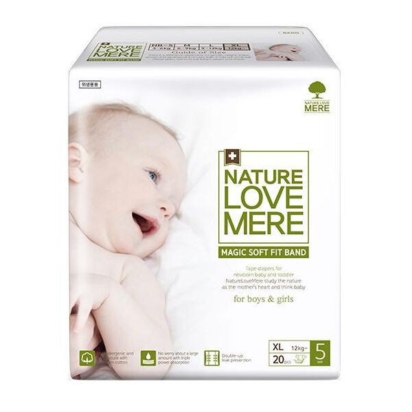 

Подгузники детские Nature Love Mere, серия MAGIC SOFT FIT, размер XL (5), (12+ кг), 20 шт ( 8809402093687)