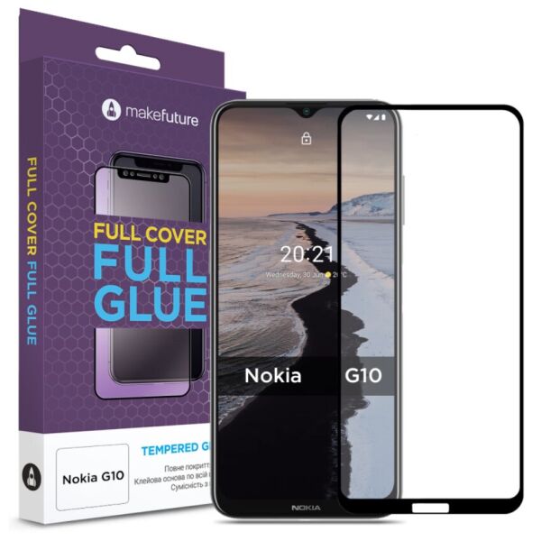 

Защитное стекло MakeFuture Full Cover Full Glue Black для Nokia G10