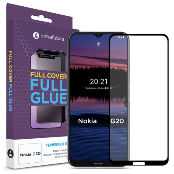 

Защитное стекло MakeFuture Full Cover Full Glue Black для Nokia G20