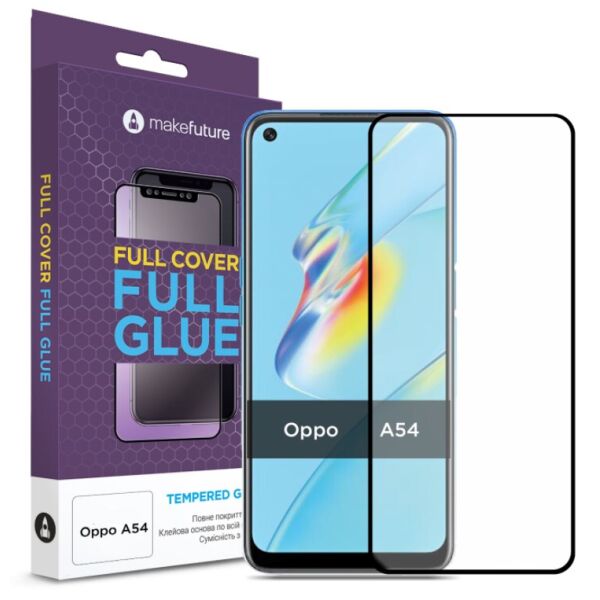 

Защитное стекло MakeFuture Full Cover Full Glue Black для OPPO A54