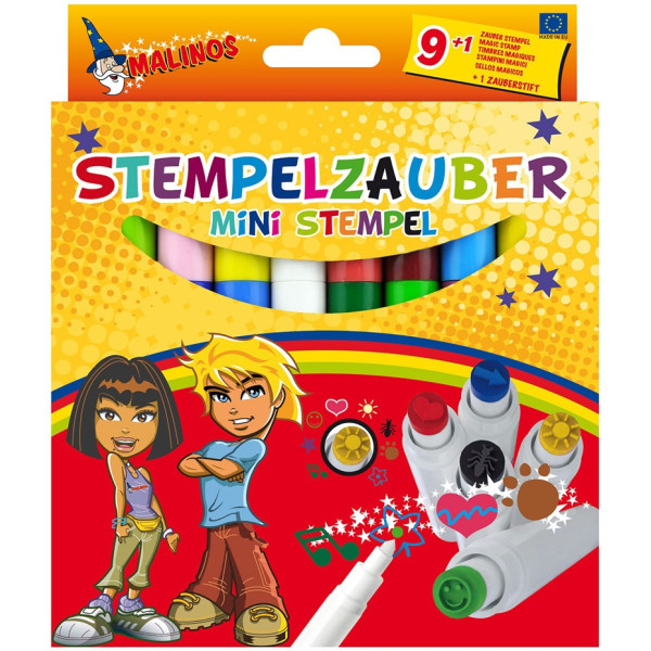

Фломастеры-штампы Malinos волшебные меняющие цвет Stempelzauber 9 (9+1) шт