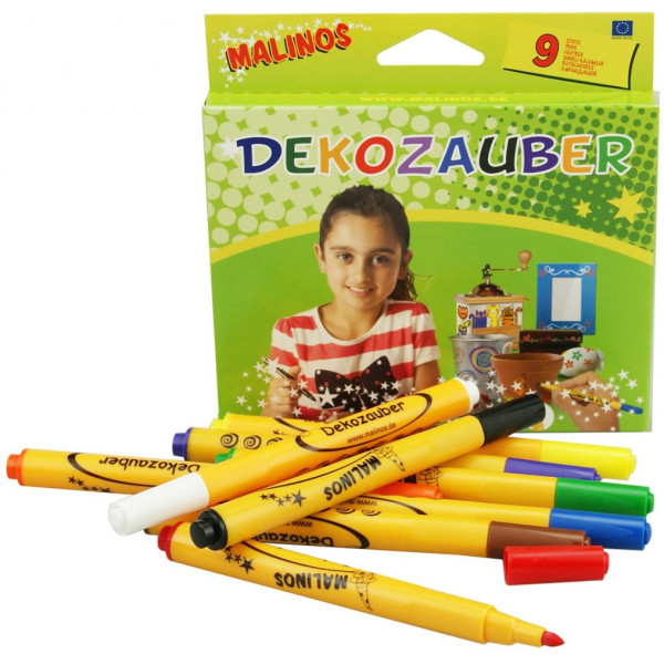 

Фломастеры Malinos для декорирования нестираемые Dekozauber 9 (8+1) шт