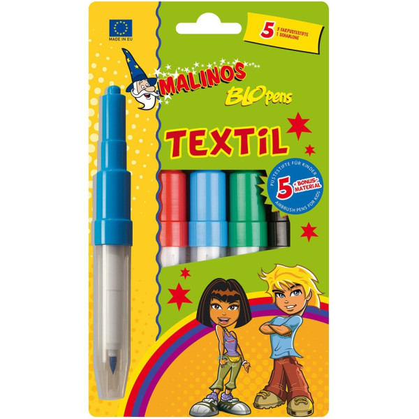 

Фломастеры-аэрографы для ткани Malinos BLOpens Textil 5 шт