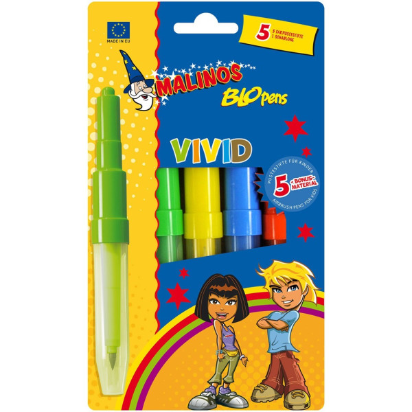 

Фломастеры-аэрографы Malinos BLOpens Vivid 5 шт