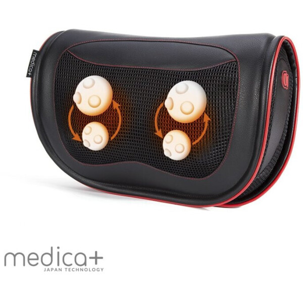 

Массажная подушка для дома и машины Medica-Plus MassComfort 3.0 спины и шеи с инфракрасным подогревом Original роликовий массажер Черный