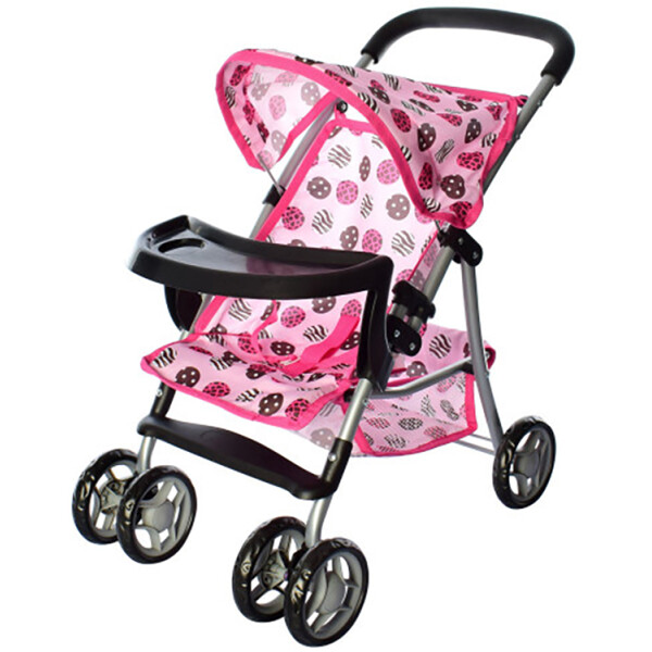 

Коляска для кукол Melogo 9304BW-T/025 (pink/black)