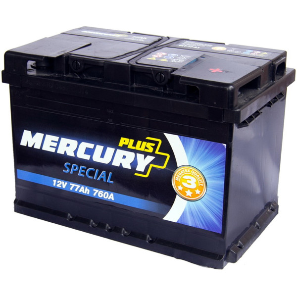 

Автомобильный аккумулятор MERCURY SPECIAL Plus 77Ah Ев (-/+) (760EN) (47291)