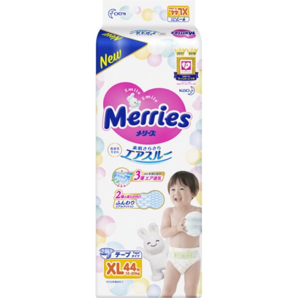 

Подгузники Merries для детей XL 12-20 кг 44 шт (4901301253422)
