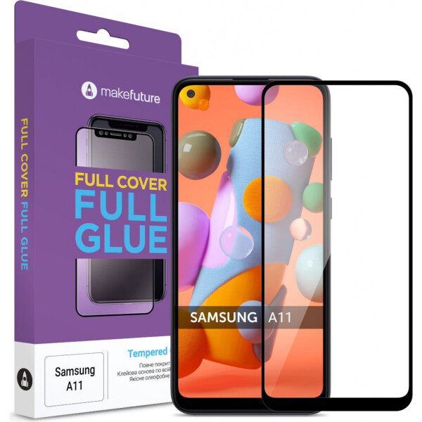 

Защитное стекло MakeFuture Full Cover Full Glue Black для Samsung A11 (A115)