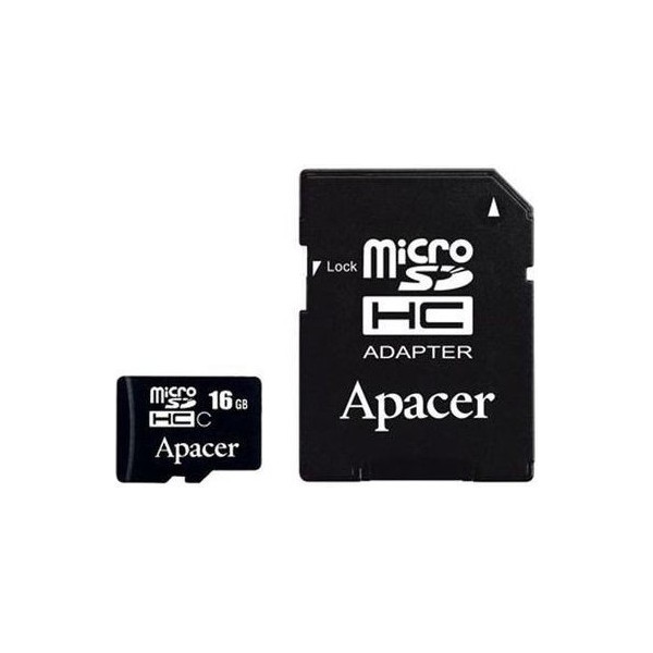 

Apacer micro SDHC 16Gb class 10+SD (AP16GMCSH10-R)