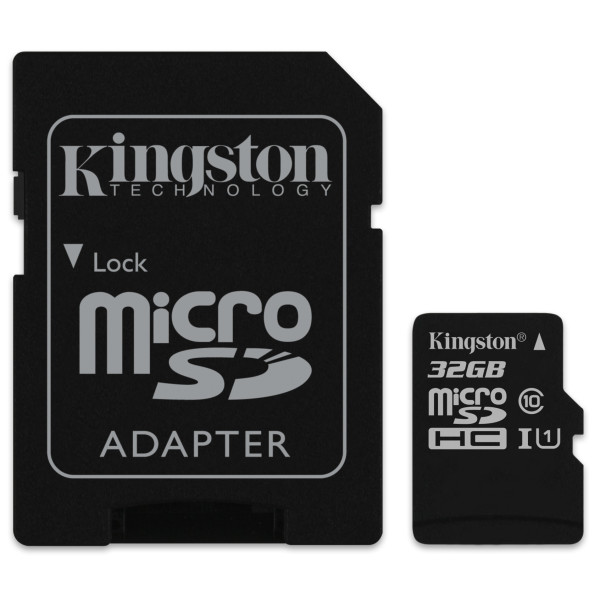 

Kingston 32GB microSDHC UHS-I Canvas Select 80R class 10+SD Adapter (SDCS/32GB)