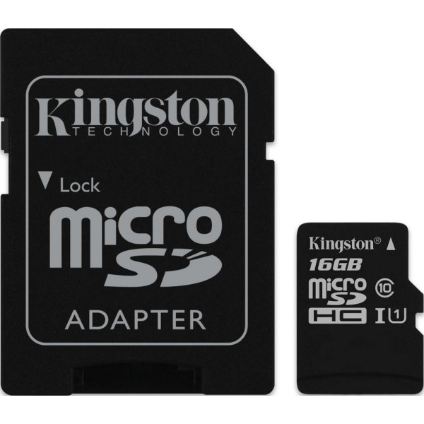 

Kingston microSDHC UHS-I 45R 16GB class 10 + SD adapter (SDC10G2/16GB)