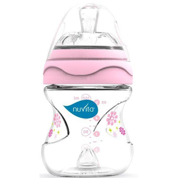 

Бутылочка для кормления Nuvita Mimic 150мл. 0м+ Антиколиковая, розовая (NV6010Pink)