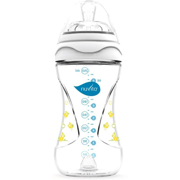 

Бутылочка для кормления Nuvita Mimic 250мл. 3м+ Антиколиковая, белая (NV6030White)