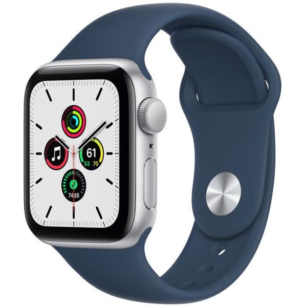 

Apple Watch SE GPS 40mm Silver Aluminium Case with Abyss Blue Sport Band (MKNY3)