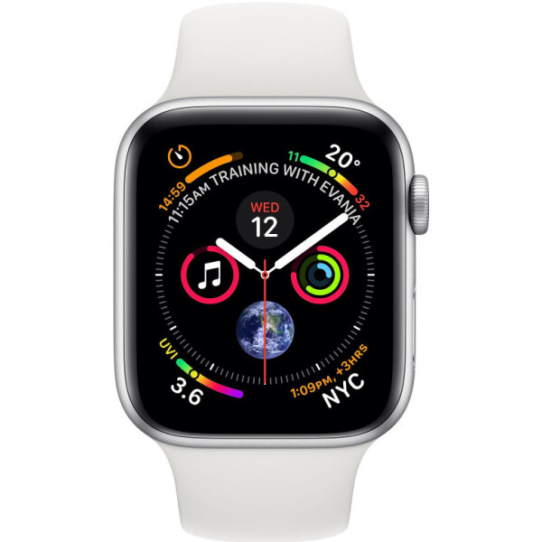 

Apple Watch Series 4 + LTE 44mm Silver Aluminum Case with White Sport Band (MTUU2/MTVR2)