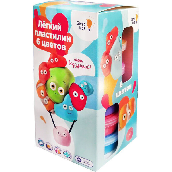 

Набор для детской лепки Genio Kids Легкий пластилин, 6 цветов (TA1715)