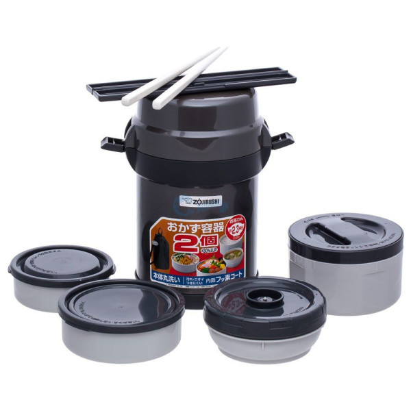 

Ланч бокс (набор) Zojirushi SL-JAF14HG 1.23L темно-серый (1678.00.92)