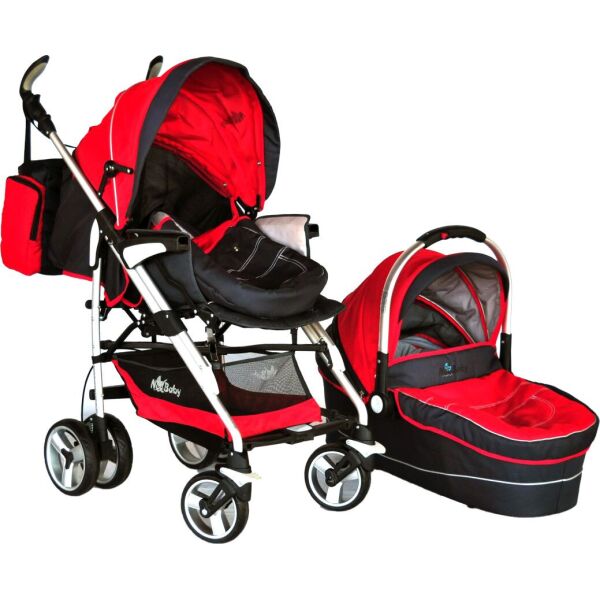 

Универсальная коляска 2 в 1 NeoBaby NB702 Красно-черная (0702)