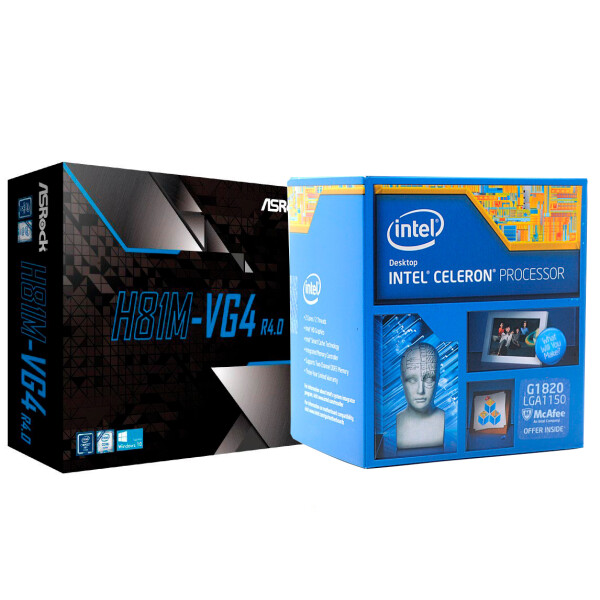 

Intel Celeron G1820 CM8064601483405 + Материнская плата ASRock H81M-VG4 R4.0 Socket 1150