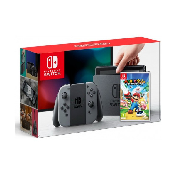 

Nintendo Switch Gray + Игра Mario + Rabbids Kingdom Battle (Расширенная гарантия 18 месяцев)