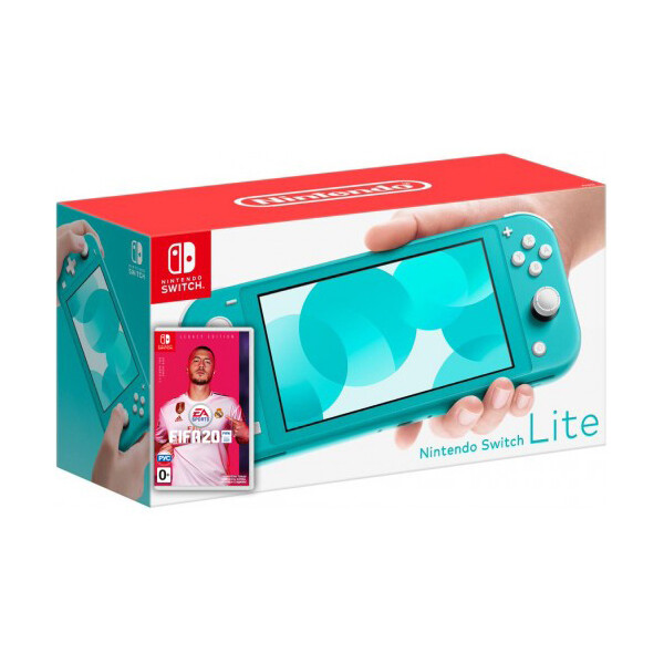 

Nintendo Switch Lite Turquoise + игра FIFA 20 Legacy Edition (русская версия)