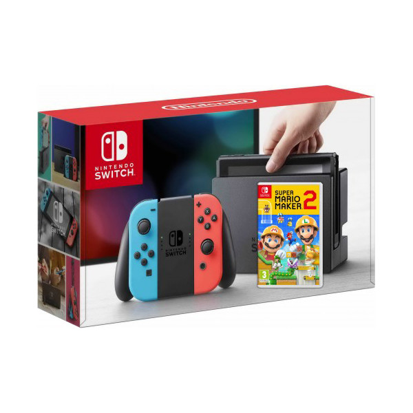 

Nintendo Switch Neon Blue-Red + Игра Super Mario Maker 2 (русская версия)