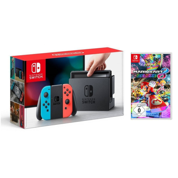 

Nintendo Switch Neon blue/red + Игра Mario Kart 8 Delux (Расширенная гарантия 18 месяцев)