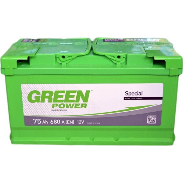 

Автомобильный аккумулятор GREEN POWER 75Ah (+/-) (680EN) (д276*ш175*в190)