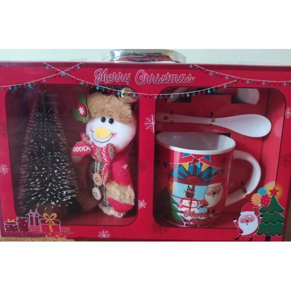 

Рождественский Подарочный Набор Чашка Ложка со Снеговиком Merry Christmas