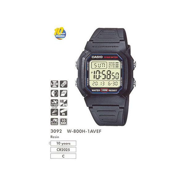 

Наручные часы Casio W-800H-1AVEF