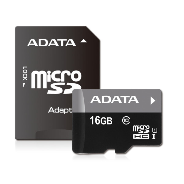 

ADATA microSDHC UHS-I 16GB class 10+SD (AUSDH16GUICL10-RA1)