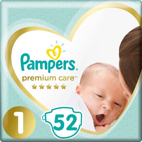 

Подгузники Pampers Premium Care Newborn 1 (2-5 кг) 52 шт (8001841104751)