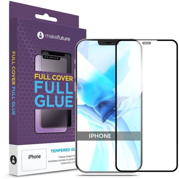 

Защитное стекло MakeFuture Full Cover Full Glue Black для Apple iPhone 13/13 Pro