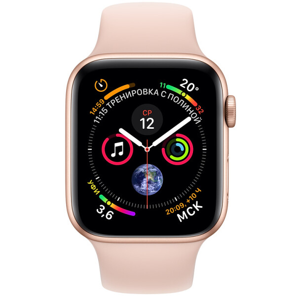

Apple Watch Series 4 + LTE 40mm Gold Aluminum Case with Pink Sand Sport Band (MTVG2/MTUJ2)