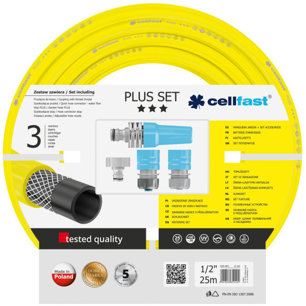 

Шланг Cellfast Plus 25 м 1/2" + комплект (10-290)
