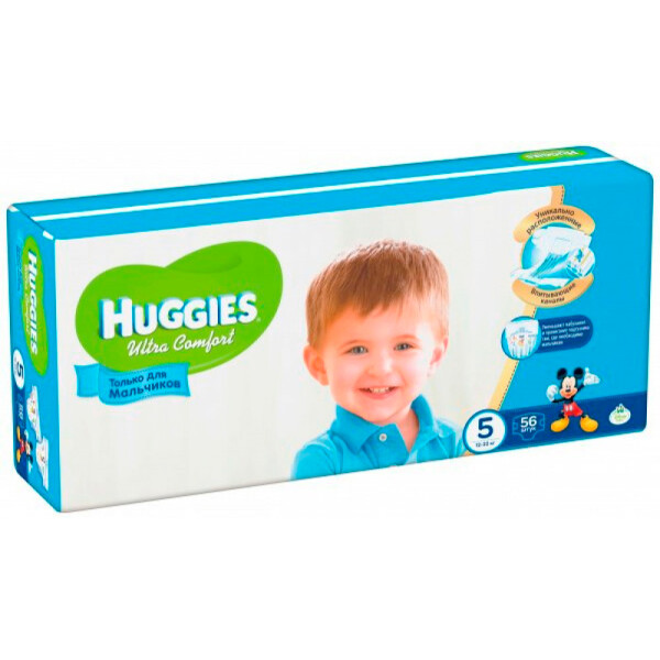 

Подгузники Huggies Ultra Comfort 5 Giga (12-22 кг) для мальчиков, 64 шт