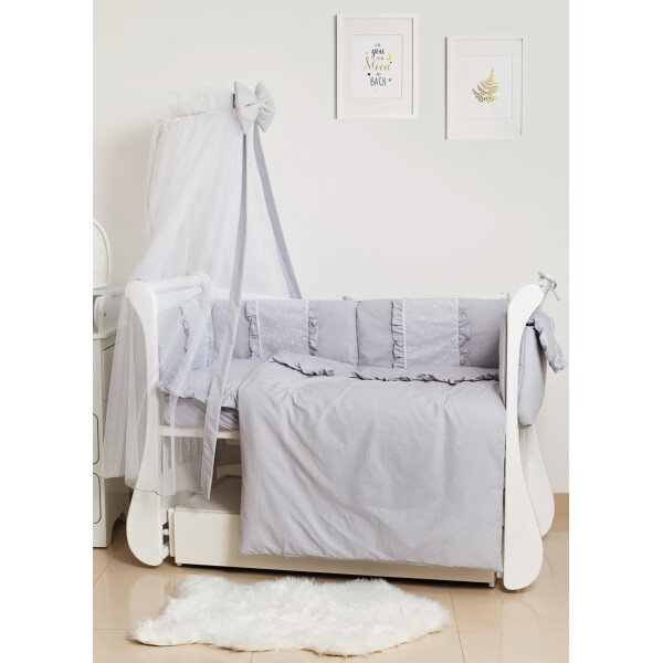 

Постельный комплект 8 эл Twins Romantic Spring collection 4024-TR-10, grey, серый