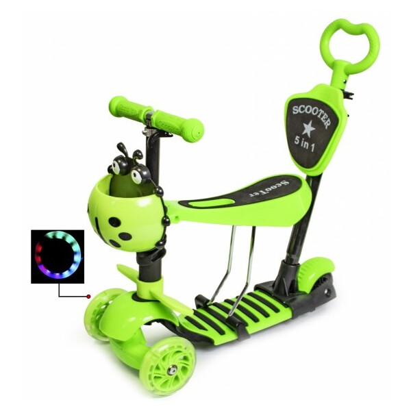 

Самокат Best Scooter 5 в 1 Зеленый Божья коровка