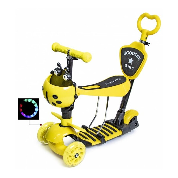 

Самокат Best Scooter 5 в 1 Желтый Божья коровка