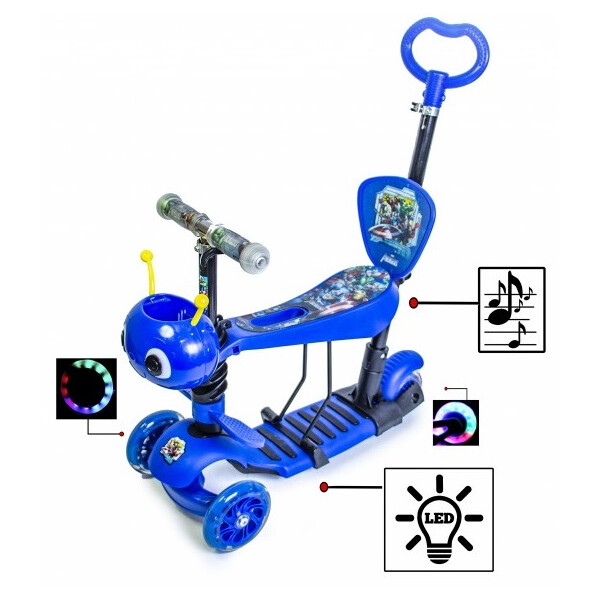 

Самокат Best Scooter 5 в 1 Герои Синий Божья коровка
