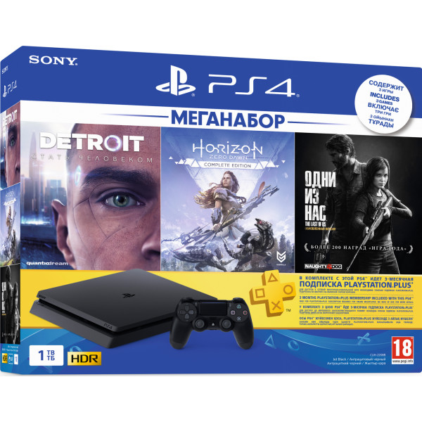 

PS4 1Tb Black (CUH-2208B) HZD+DET+TLOU+PSPlus 3М
