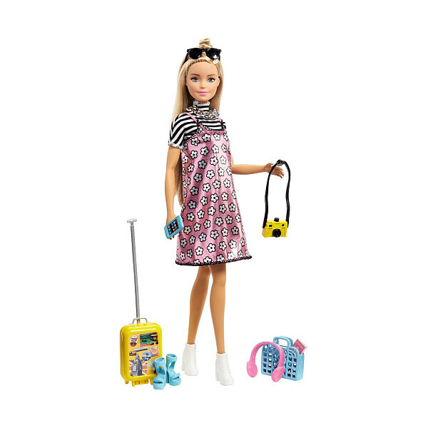 

Кукла Barbie и набор для путешествий Pink Passport Doll Travel Set FNY29