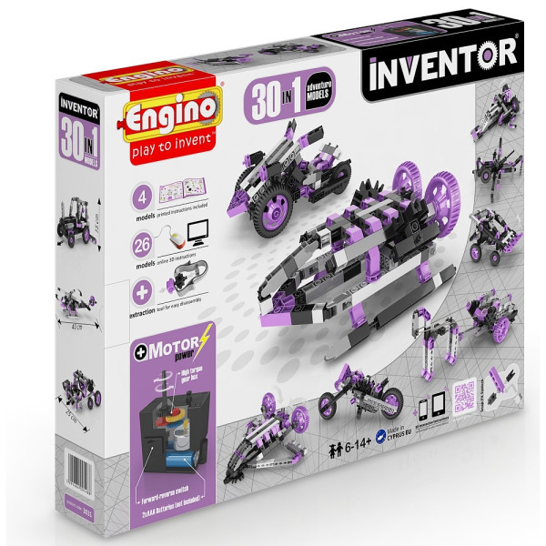 

Конструктор Engino Inventor Motorized Adventure 30 в 1 с электродвигателем (3031)