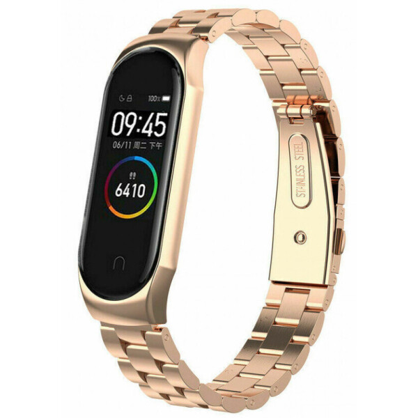 

Ремешок Stainless Steel для фитнес-браслета Xiaomi Mi Band 4 (Rose Gold) (770145)