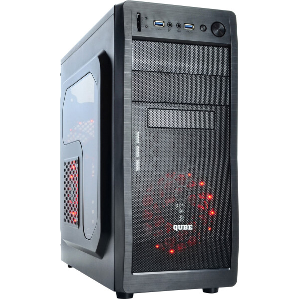 

Корпус QUBE без БП QB928A Black Red Черный Красный