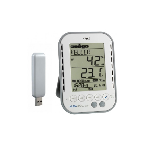 

Термогигрометр цифровой TFA "KlimaLogg Pro", USB-подкл. к ПК, 98x25x137 мм 303039.IT