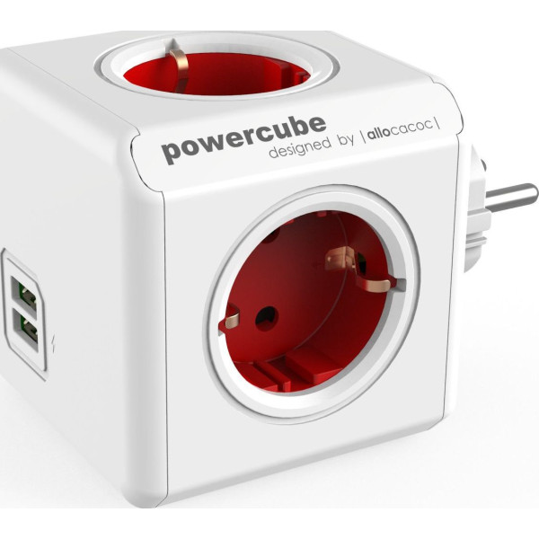 

Сетевой фильтр Allocacoc PowerCube Original USB, Red (1202RD/DEOUPC)