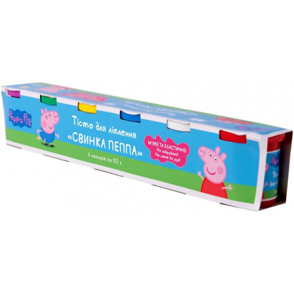 

Тесто для лепки Peppa Pig Свинка Пеппа 6 баночек по 50 г (120805)